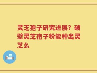 灵芝孢子研究进展？破壁灵芝孢子粉能种出灵芝么