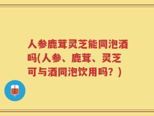 人参鹿茸灵芝能同泡酒吗(人参、鹿茸、灵芝可与酒同泡饮用吗？)