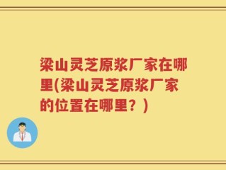 梁山灵芝原浆厂家在哪里(梁山灵芝原浆厂家的位置在哪里？)