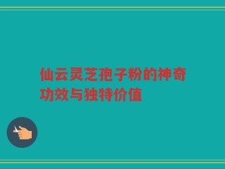 仙云灵芝孢子粉的神奇功效与独特价值