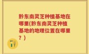黔东南灵芝种植基地在哪里(黔东南灵芝种植基地的地理位置在哪里？)