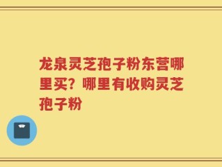 龙泉灵芝孢子粉东营哪里买？哪里有收购灵芝孢子粉