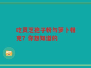 吃灵芝孢子粉与萝卜相克？你想知道的
