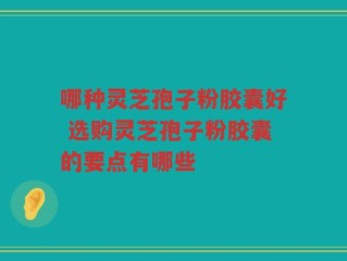 哪种灵芝孢子粉胶囊好 选购灵芝孢子粉胶囊的要点有哪些