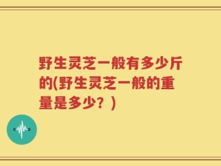 野生灵芝一般有多少斤的(野生灵芝一般的重量是多少？)