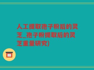 人工提取孢子粉后的灵芝_孢子粉提取后的灵芝重量研究)