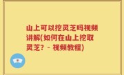 山上可以挖灵芝吗视频讲解(如何在山上挖取灵芝？- 视频教程)