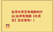 台湾大灵芝电视剧叫什么(台湾电视剧《大灵芝》正式发布！)