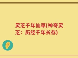 灵芝千年仙草(神奇灵芝：历经千年长存)