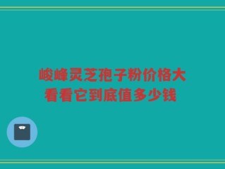 峻峰灵芝孢子粉价格大 看看它到底值多少钱