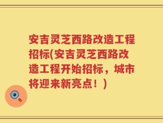 安吉灵芝西路改造工程招标(安吉灵芝西路改造工程开始招标，城市将迎来新亮点！)