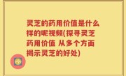 灵芝的药用价值是什么样的呢视频(探寻灵芝药用价值 从多个方面揭示灵芝的好处)