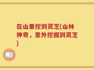 在山里挖到灵芝(山林神奇，意外挖掘到灵芝)