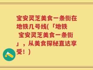 宝安灵芝美食一条街在地铁几号线(「地铁  宝安灵芝美食一条街」，从美食探秘直达享受！)
