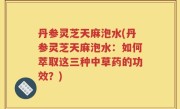 丹参灵芝天麻泡水(丹参灵芝天麻泡水：如何萃取这三种中草药的功效？)