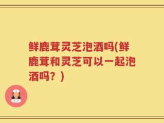 鲜鹿茸灵芝泡酒吗(鲜鹿茸和灵芝可以一起泡酒吗？)