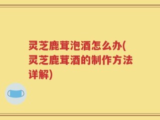 灵芝鹿茸泡酒怎么办(灵芝鹿茸酒的制作方法详解)