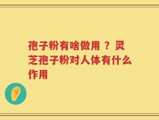 孢子粉有啥做用 ？灵芝孢子粉对人体有什么作用