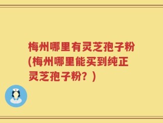 梅州哪里有灵芝孢子粉(梅州哪里能买到纯正灵芝孢子粉？)