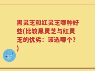 黑灵芝和红灵芝哪种好些(比较黑灵芝与红灵芝的优劣：该选哪个？)