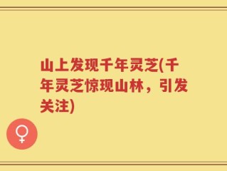 山上发现千年灵芝(千年灵芝惊现山林，引发关注)