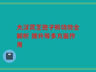 大汉灵芝孢子粉功效全解析 提升等多方面作用