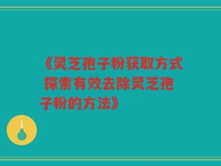 《灵芝孢子粉获取方式 探索有效去除灵芝孢子粉的方法》