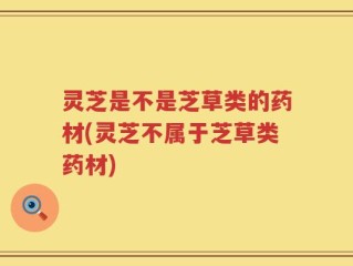 灵芝是不是芝草类的药材(灵芝不属于芝草类药材)