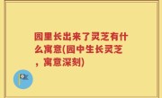 园里长出来了灵芝有什么寓意(园中生长灵芝，寓意深刻)