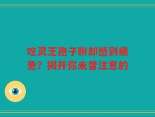 吃灵芝孢子粉却感到疲惫？揭开你未曾注意的