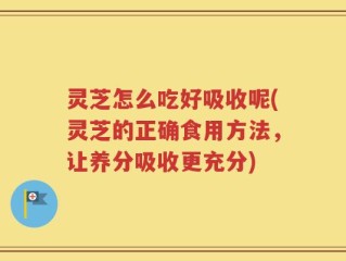 灵芝怎么吃好吸收呢(灵芝的正确食用方法，让养分吸收更充分)
