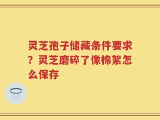 灵芝孢子储藏条件要求？灵芝磨碎了像棉絮怎么保存