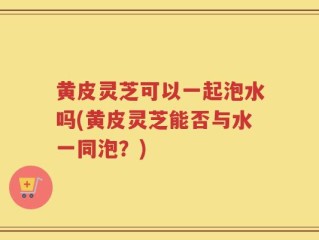 黄皮灵芝可以一起泡水吗(黄皮灵芝能否与水一同泡？)