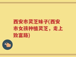 西安市灵芝妹子(西安市女孩种植灵芝，走上致富路)