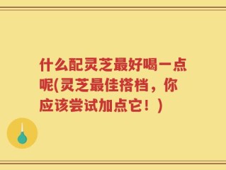 什么配灵芝最好喝一点呢(灵芝最佳搭档，你应该尝试加点它！)