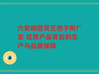 六安破壁灵芝孢子粉厂家 优质产品背后的生产与品质保障