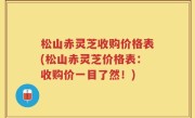 松山赤灵芝收购价格表(松山赤灵芝价格表：收购价一目了然！)