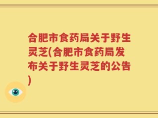 合肥市食药局关于野生灵芝(合肥市食药局发布关于野生灵芝的公告)