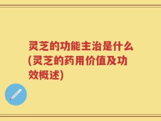 灵芝的功能主治是什么(灵芝的药用价值及功效概述)