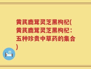 黄芪鹿茸灵芝黑枸杞(黄芪鹿茸灵芝黑枸杞：五种珍贵中草药的集合)