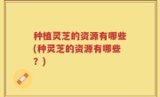 种植灵芝的资源有哪些(种灵芝的资源有哪些？)