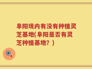 阜阳境内有没有种植灵芝基地(阜阳是否有灵芝种植基地？)