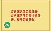 宝安区灵芝公园保安(宝安区灵芝公园增派保安，提升游园安全)