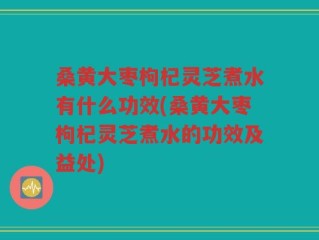桑黄大枣枸杞灵芝煮水有什么功效(桑黄大枣枸杞灵芝煮水的功效及益处)