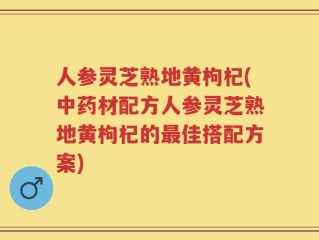 人参灵芝熟地黄枸杞(中药材配方人参灵芝熟地黄枸杞的最佳搭配方案)