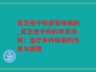 灵芝孢子粉都管啥病的_灵芝孢子粉的神奇功效：治疗多种疾病的作用与原理