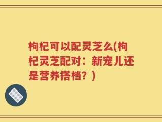 枸杞可以配灵芝么(枸杞灵芝配对：新宠儿还是营养搭档？)