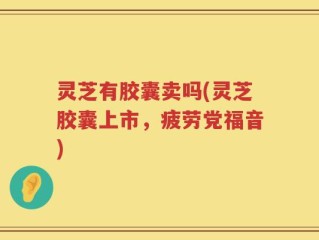 灵芝有胶囊卖吗(灵芝胶囊上市，疲劳党福音)