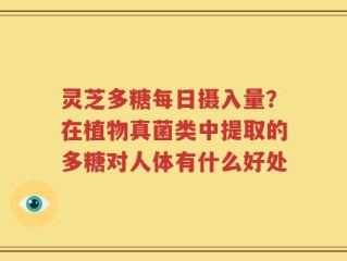 灵芝多糖每日摄入量？在植物真菌类中提取的多糖对人体有什么好处