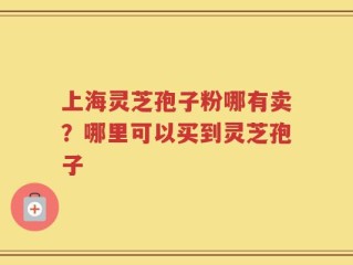 上海灵芝孢子粉哪有卖？哪里可以买到灵芝孢子